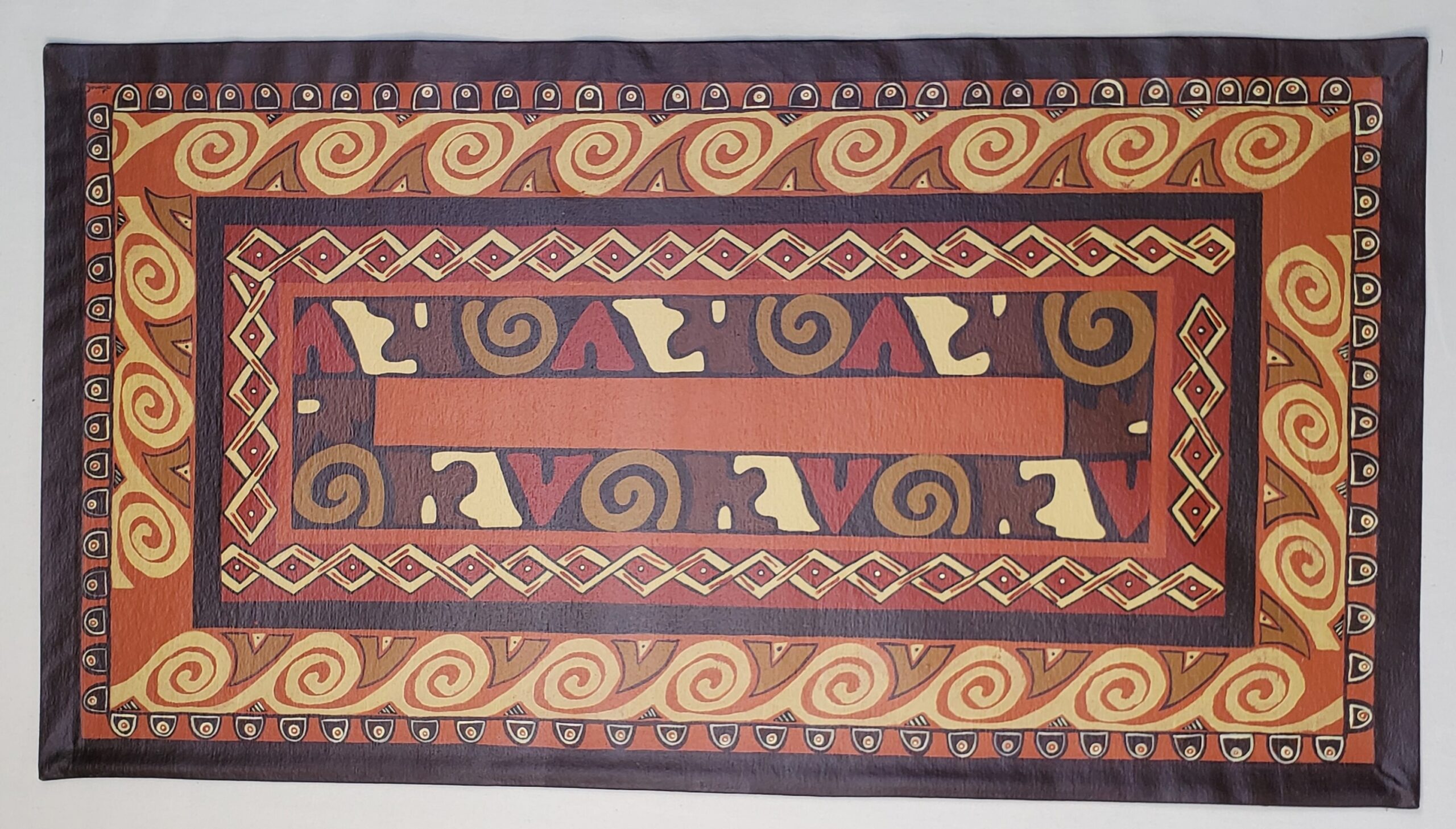 Ethnic design canvas floorcloth mat